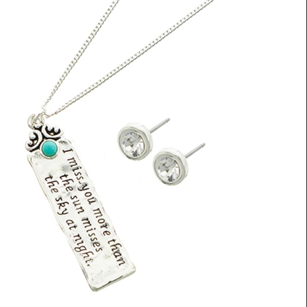 🆕🌸 Necklace & Earring I Miss You More❤️ - Picture 1 of 8